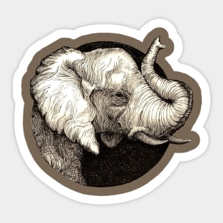 Elephant - Trunk Up, Good Luck! Sticker